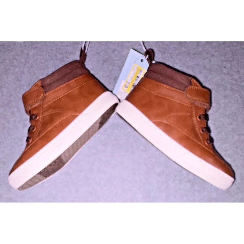 Cat & Jack Unisex Kids Brown High Top Sneakers - Size 10